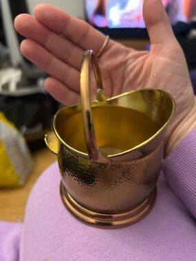 Hammered Brass Bucket with Handle